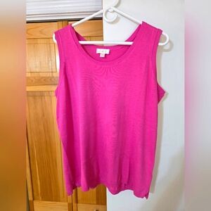 Pink Sleeveless Knit Tank